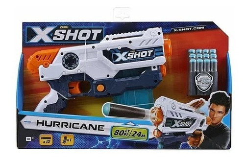 Imagen 3 de 7 de Pistola Huracan 12 Dardos Goma Eva Clip X-shot Zuru