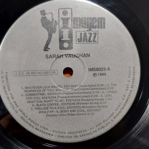 Imagem 4 de 6 de Vinil Lp Sarah Vaughan 1989