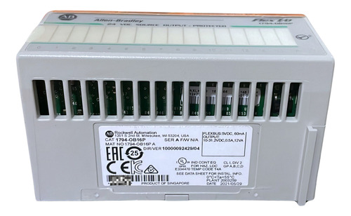 Allen-bradley 1794-ob16p Módulo 16 Saídas 24v Dc Source