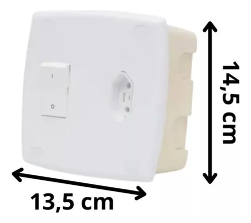 Caixa Com 1 Interruptor 25a + Tomada 20a Embutir - Ilumi