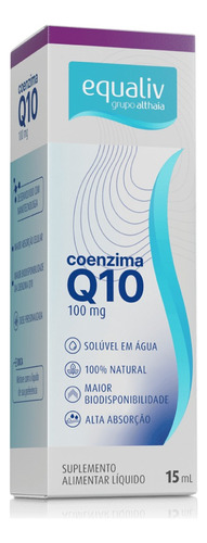 Coenzima Q10 Líquida 100% Natural Zero Açúcares 15ml Equaliv Sabor Sem Sabor