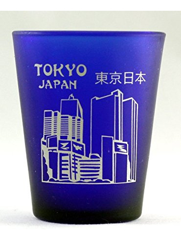 Tokio Japon Azul Cobalto Vidrio Shot
