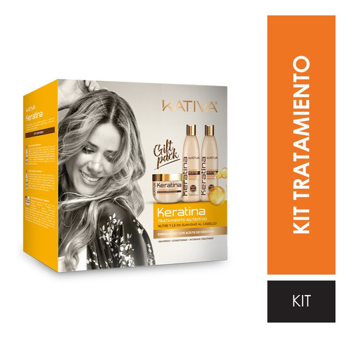 Pack Kativa Keratina Shampoo250ml+ Acondicionador+tratamient
