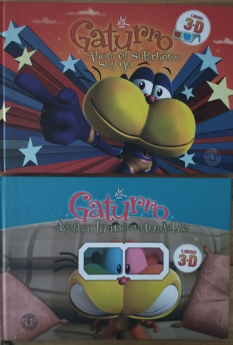 Gaturro 2 Libros 3d Con Lentes En Excelente Estado