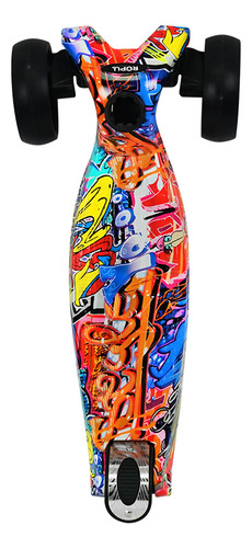 Scooter Monopatin Graffiti Naranja Led Regulable /lhua Color Naranja claro