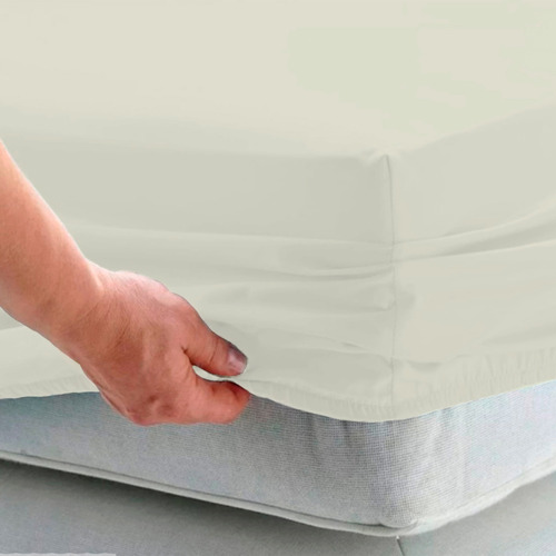 Lençol Super King Avulso Slim C/ Elástico Percal 200 F 11 Cores Cor Palha Desenho do tecido Liso