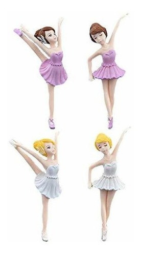 Halloluck 4 Piezas Ballet Girl Figuritas En Miniatura Juguet