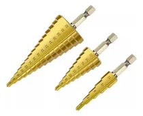 Comprar Set 3 Brocas Cónicas Hss Acero Rápido Titanio Metal