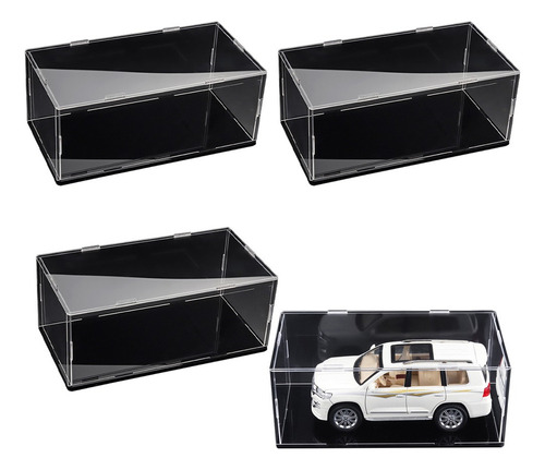 3pcs Caja Acrílica Transparente Para Maquetas De Coches 1/24