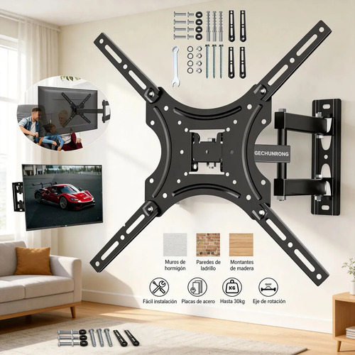 Soporte Articulado Gechunrong X-400 para TV de 14 a 55 Pulgadas, Inclinable y Giratorio