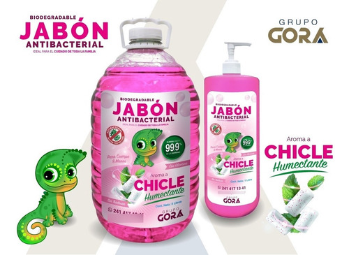 Imagen 3 de 5 de Jabón Líquido Antibacterial Para Manos Olor A Chicle 5 Lts