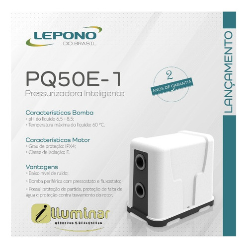 Bomba Pressurizadora Inteligente Pq50e-1 (220v-370w) 0,5hp