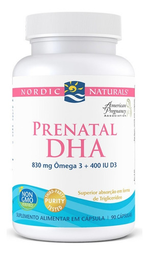 Prenatal Dha - Ômega 3 Nordic Naturals Sabor Sem Sabor