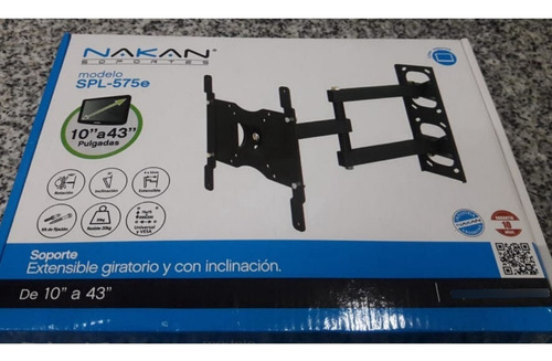 Imagen 4 de 6 de Soporte Tv Nakan Spl575e Extensible Giratorio 10 A 43
