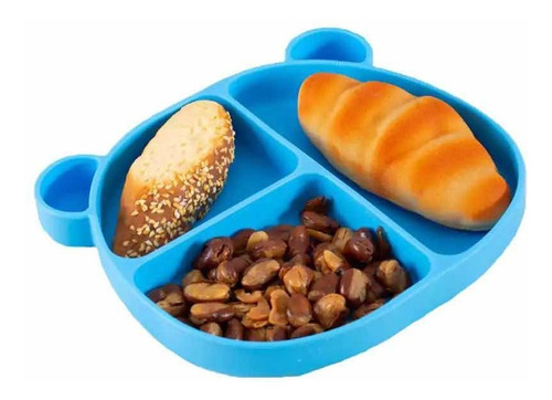 Plato De Silicona Para Bebés Color Agua