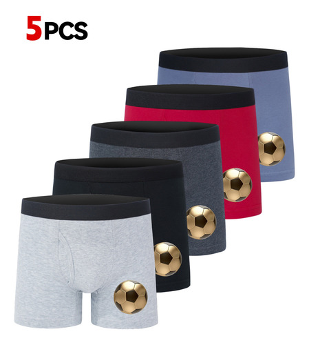 5pcs Bóxers De Algodón Para Niño, Multicolor