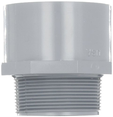 Gray GF Piping Systems CPVC Pipe Fitting Adapter 2 NPT Male x Slip Socket 2 NPT Male x Slip Socket 9836-020 Schedule 80 