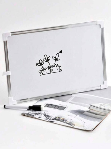 Pizarron Blanco Magnetico Aluminio Con Plumon E Imanes 35x50