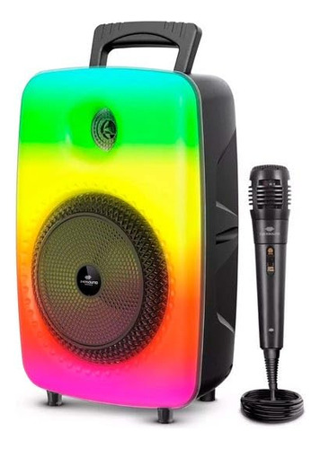 Bocina Con Micrófono Bluetooth 10w Luces Rgb