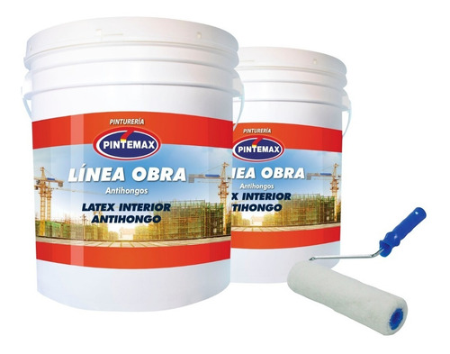 Imagen 1 de 3 de Pintura Latex Interior Antihongos 20l+20l + Rodillo