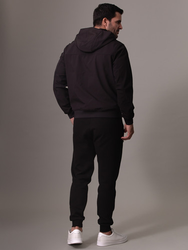 Chaqueta Con Gorro Softshell Negro Calvin Klein