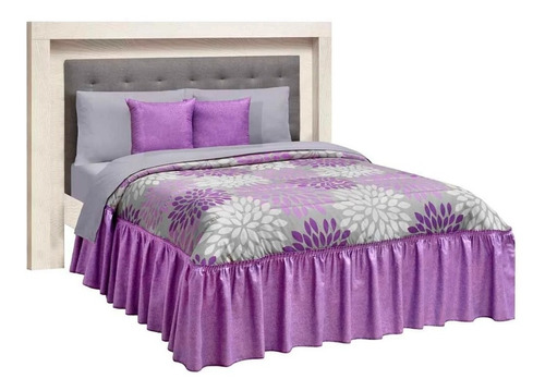 Edre Colcha King Size Con Cojines Decorativos Chelsea Lila