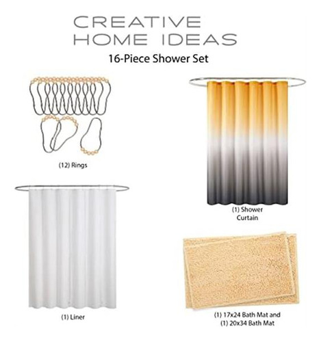 Cortinas Para Ducha Creative Home Ideas Degradada-amarillo/g