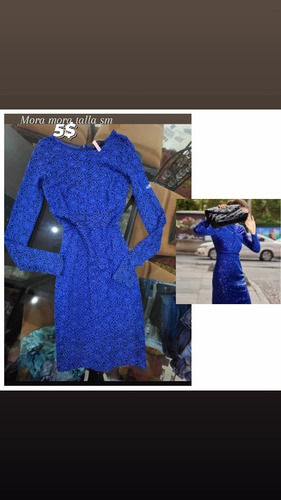 Vestido Encaje Azul Talla Xs Mora Mora 