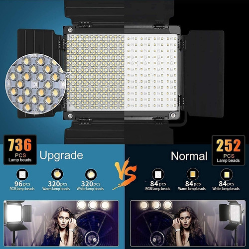 Kit Luces Led Gvm 1000d Rgb Led Pack De 2 App Bluetooth !