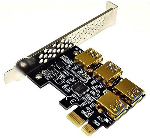 Imagen 5 de 10 de Adaptador Pcie 1x A 4 Usb Multiplicador Riser Mineria Cripto
