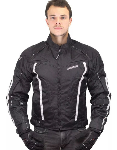 Campera Moto Cordura Proteccion Fourstroke Eco Jacket Black