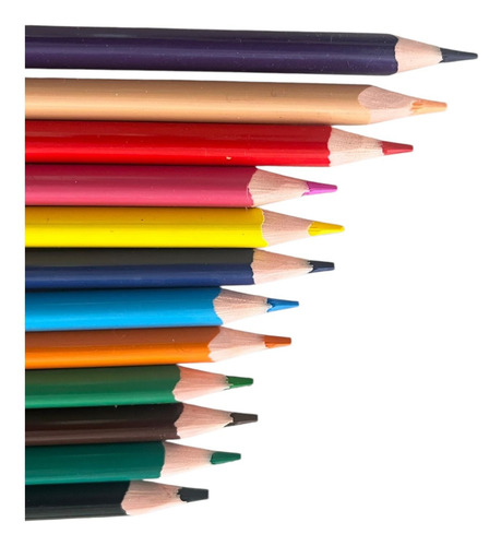 Lápiz De Madera 12 Lápices Colores Forma Triangular Con Goma