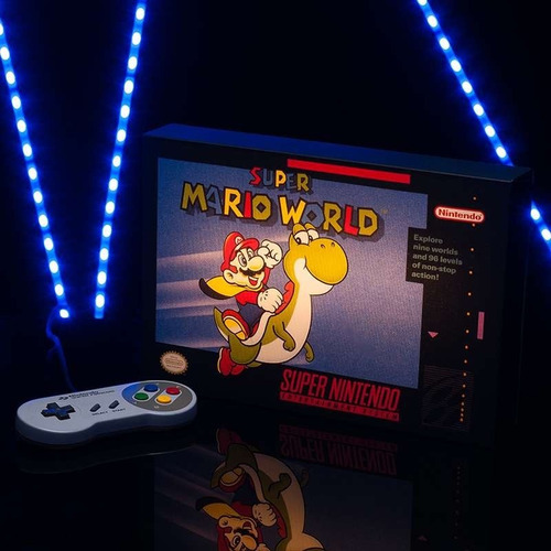 Imagen 3 de 3 de Cuadro Decorativo Con Luz Mario Bros