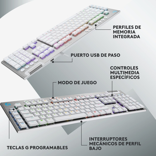 Imagen 7 de 8 de Teclado Gamer Mecánico Logitech G815, Lightsync Rgb - Blanco