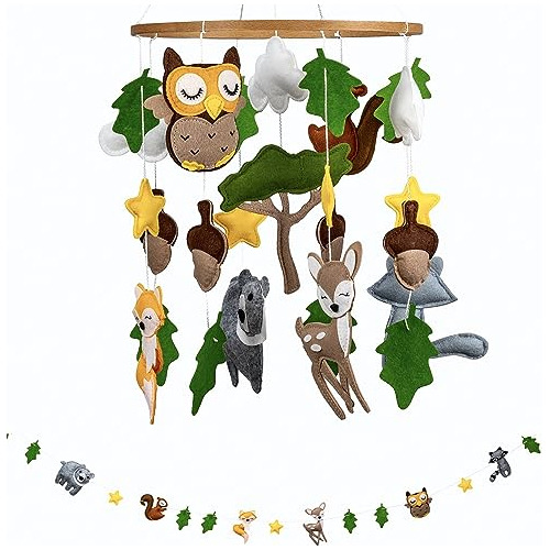 Woodland Mobile Para Cuna: Un Hermoso Móvil De Cuna De Bosqu