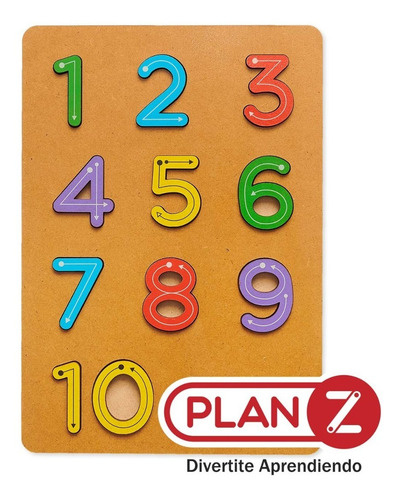 Imagen 4 de 10 de Juego Encastre Madera Didáctico Infantil Números Niños