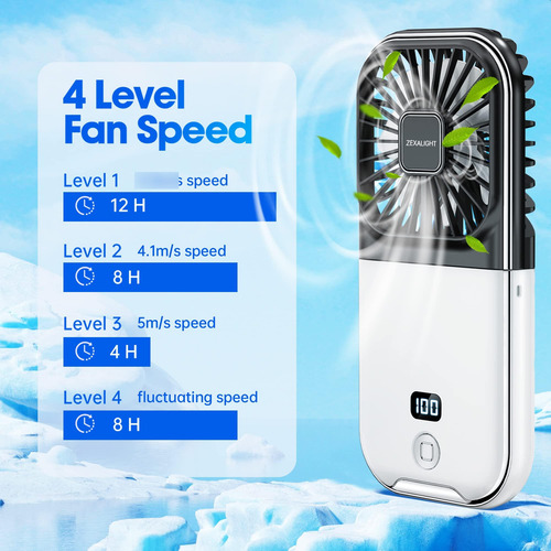 Ventilador De Mano Portátil 5 En 1 Marca Xyz Modelo Abc Blanco Y Negro