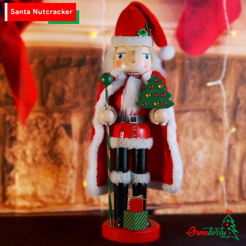 Cascanueces De Navidad Figura De Papá Noel Decoración 34 Cm