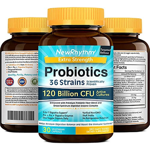 Probióticos De Fuerza Extra Newrhythm 120 Mil Millones De Uf
