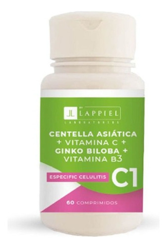 C1 Centella Asiatica Ginko Biloba Capsulas Celulitis Lappiel Sabor Sin Sabor