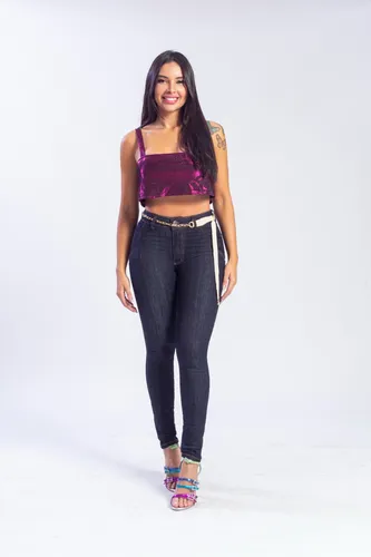 Calça jeans hot pants cintura best sale alta