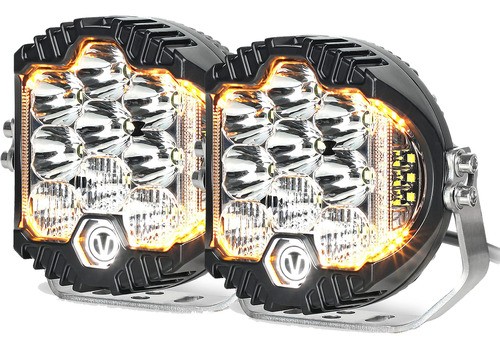 Par Faros Redondo 7 Pulgadas Blanco/amber Led Cree Off-road