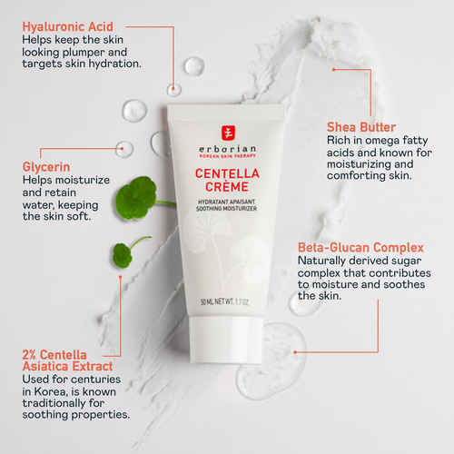 Crema Hidratante Erborian Centella Cream 50 Ml Para Rostro