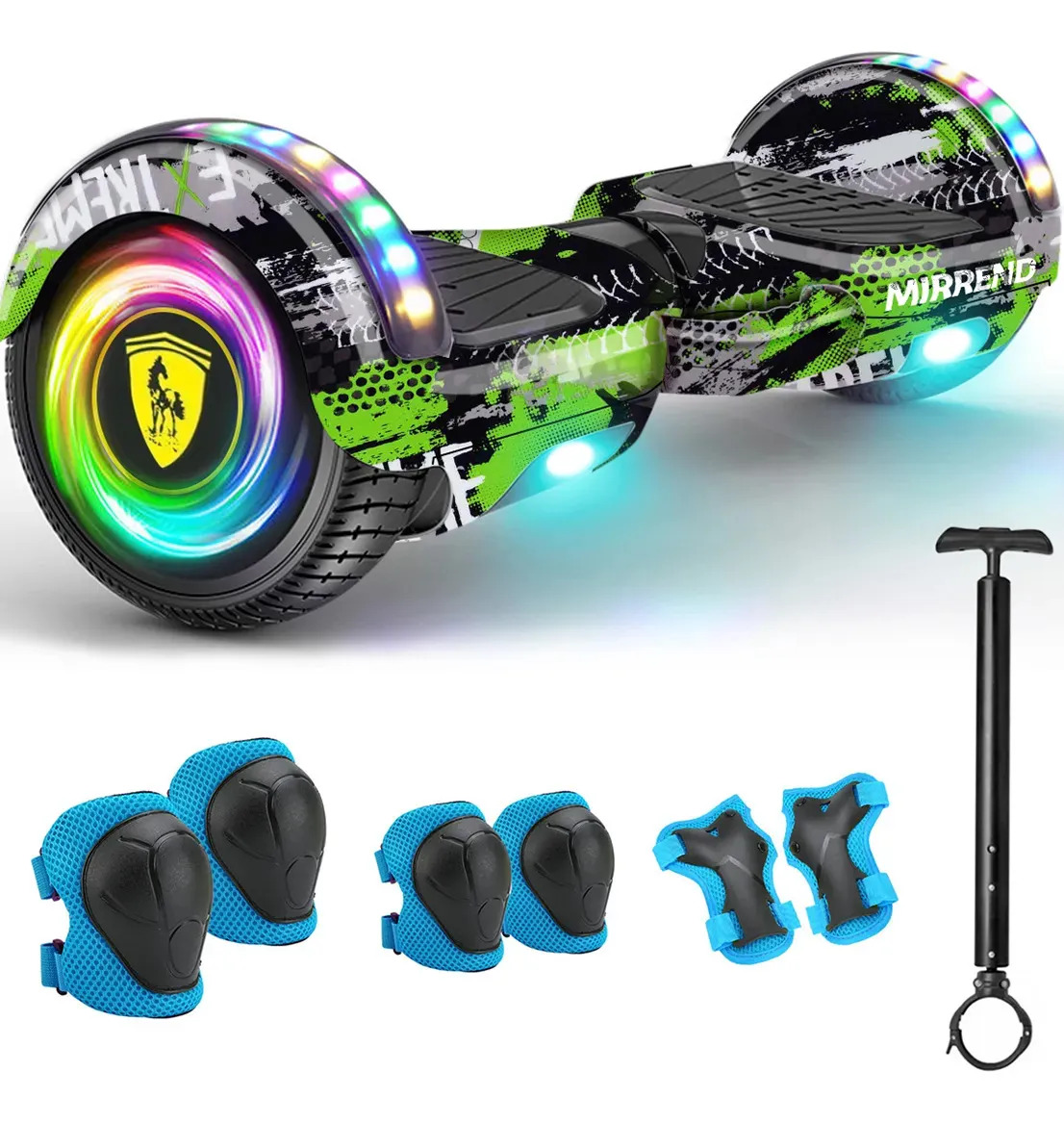 Patinete Electrico Verde Camuflaje Barato Hoverboard Electrico Mirrend T1 Bluetooth Rgb Para Niños Regalos