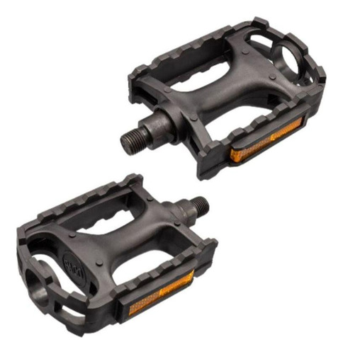 Pedal Bicicleta Bike 1/2 Mtb Nylon Preto Com Refletor Paco