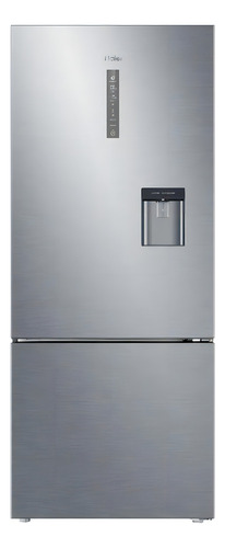 Refrigerador Bottom Freezer 423.5l Inox Haier Hbm425em Color Plateado