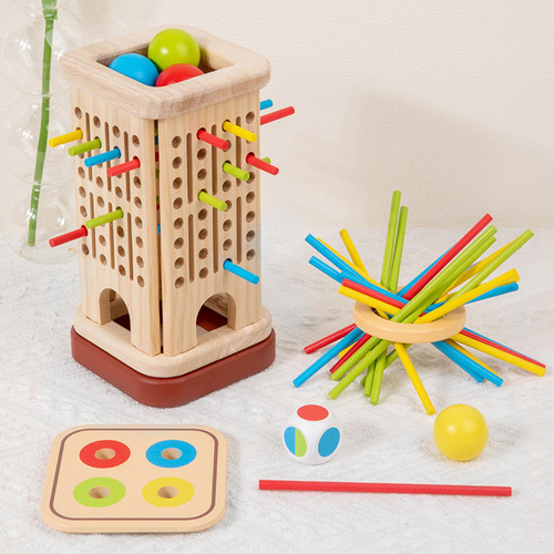 Juego De Dados De Palos De Colores, Juego De Viaje, Tablero