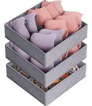 Comprar Organizadores De Ropa Interior De 3 Separadores Gris