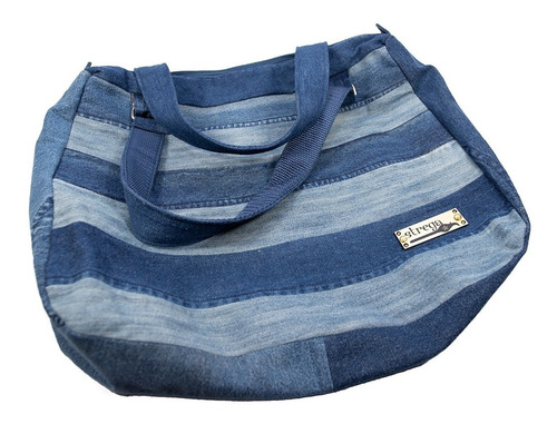 Imagen 6 de 10 de Bolso Tote De Mezclilla Reciclada Hecho A Mano