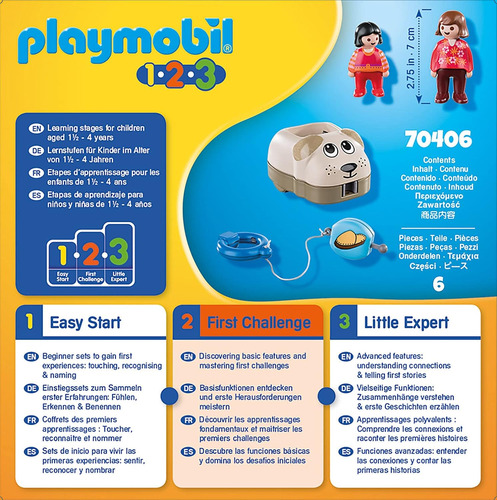 Playmobil 1.2.3 Hondentrein - 70406, Veelkleurig